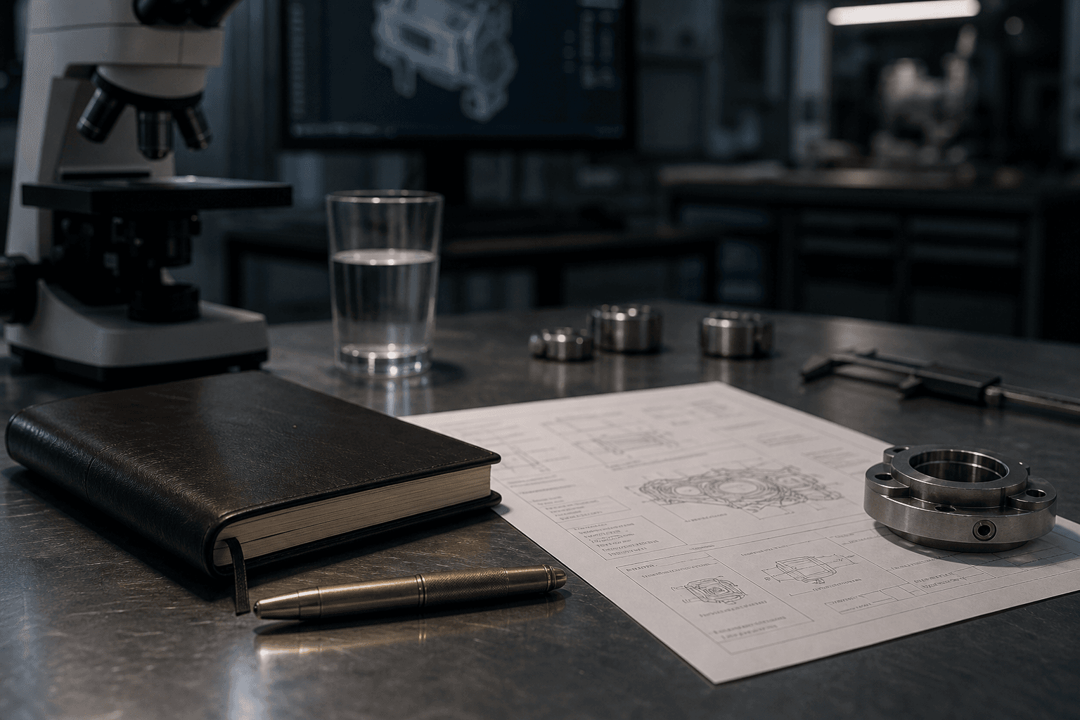 Quiet technical workbench prepared for a Fit Call conversation